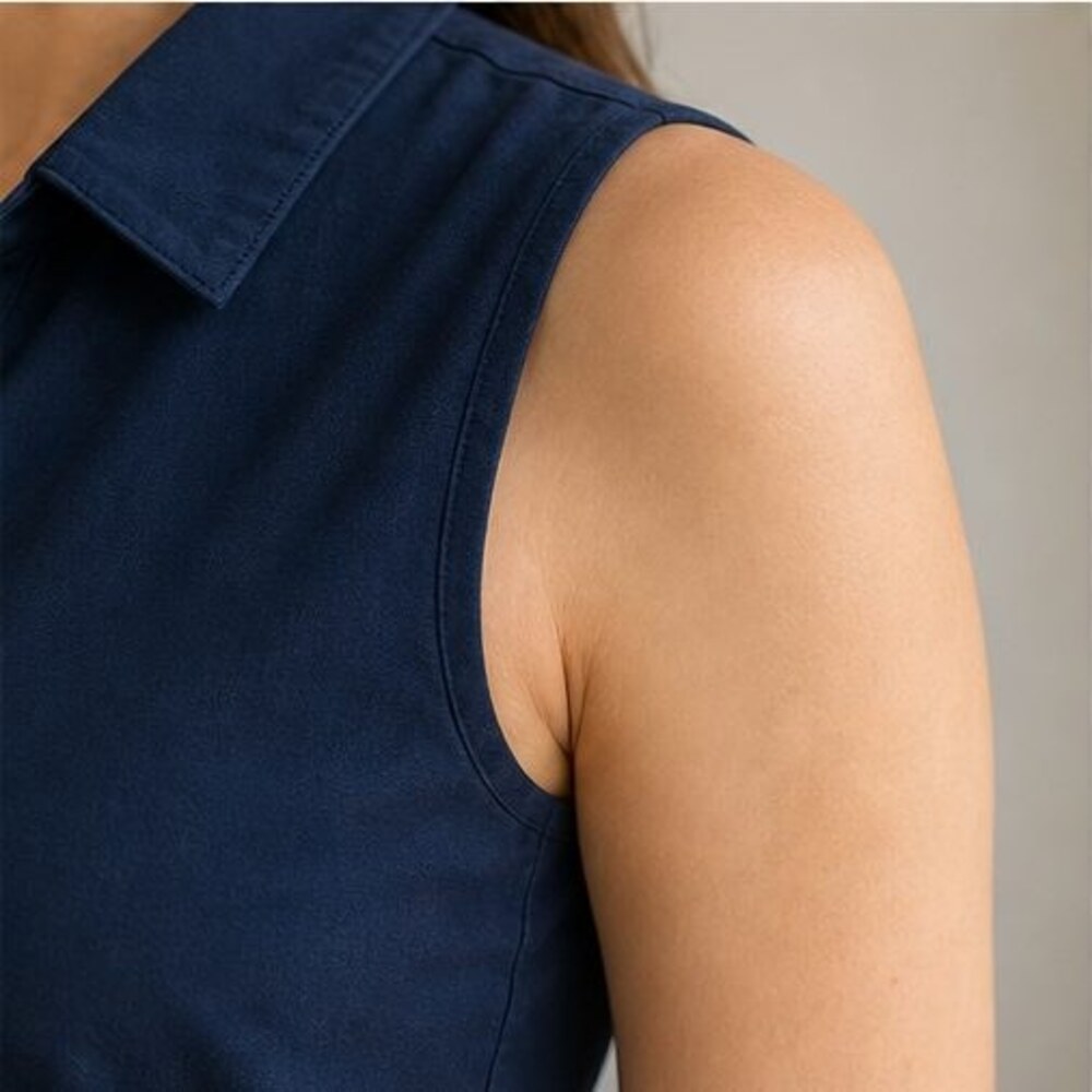 Navy Ruffle Blouse - Picture 5 of 6
